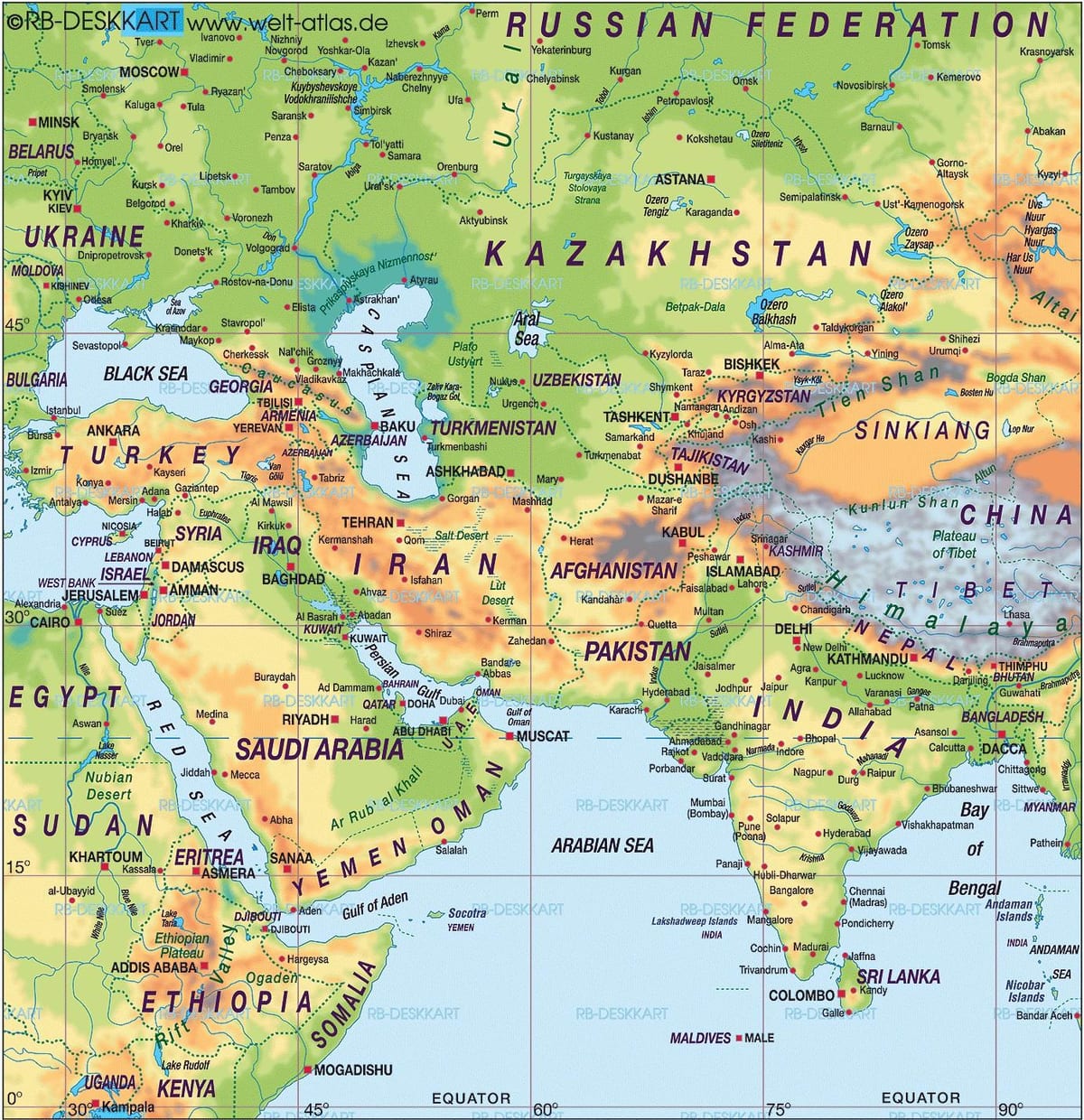 地图上的巴林世界地图集的地图