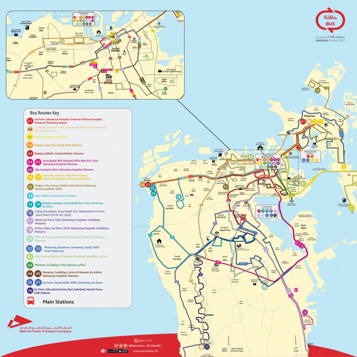 巴林的公共汽车路线图