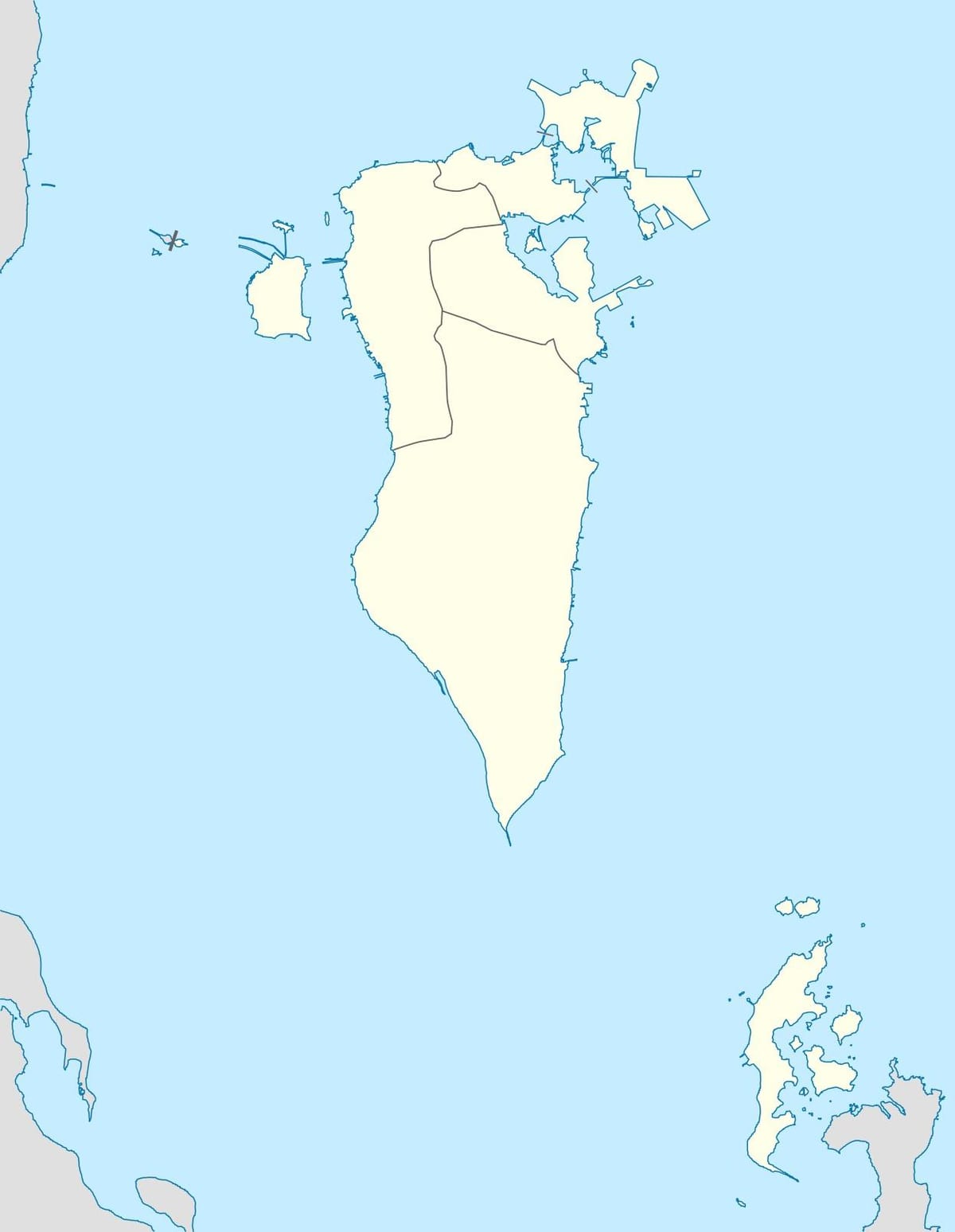 地图上的巴林矢量地图
