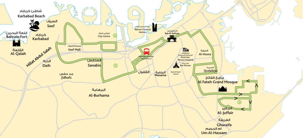 地图城市中心，巴林
