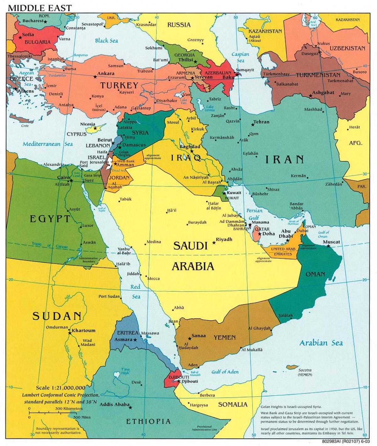 巴林在中东地图